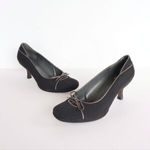 Stuart Weitzman Kitten Heel Pumps Black With Bow